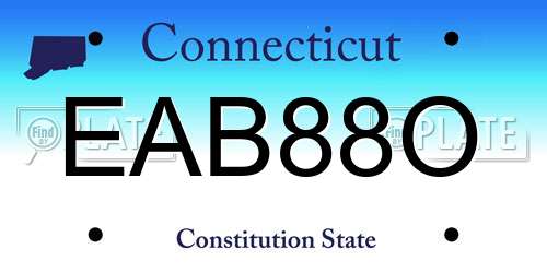 EAB88O Connecticut License Plate