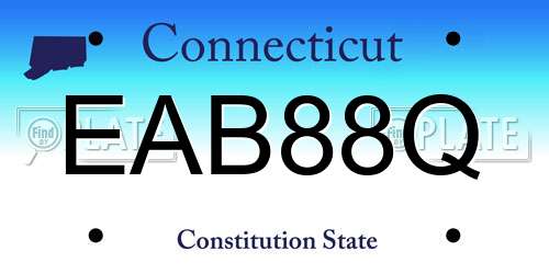 EAB88Q Connecticut License Plate