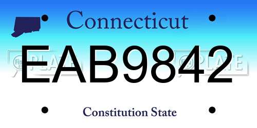 EAB9842 Connecticut License Plate