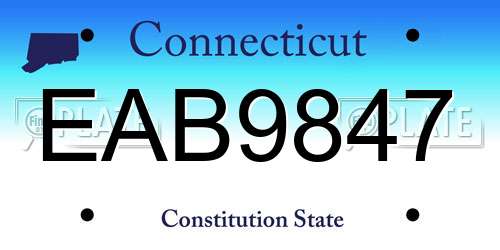 EAB9847 Connecticut License Plate