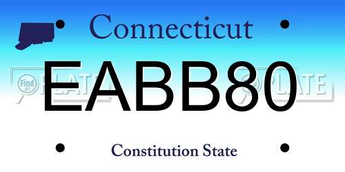 EABB80 Connecticut License Plate