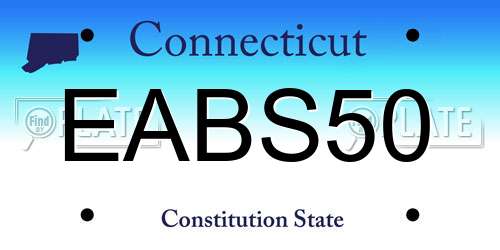EABS50 Connecticut License Plate