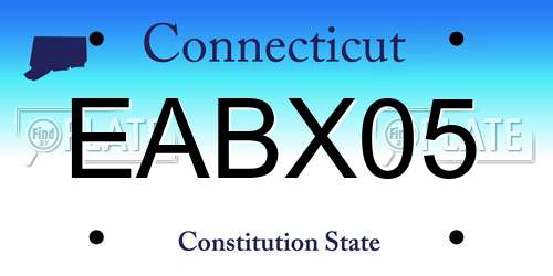 EABX05 Connecticut License Plate