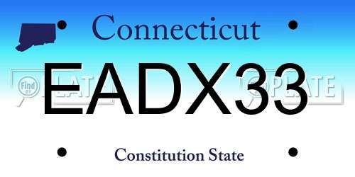 EADX33 Connecticut License Plate