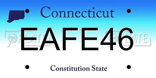EAFE46 Connecticut License Plate