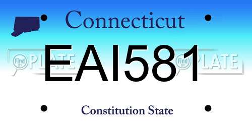 EAI581 Connecticut License Plate