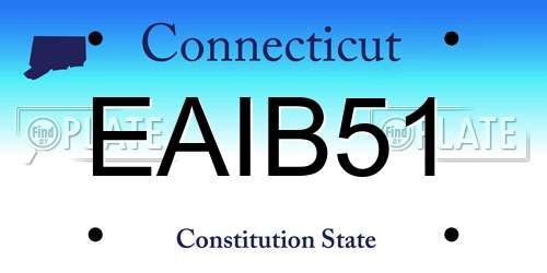 EAIB51 Connecticut License Plate