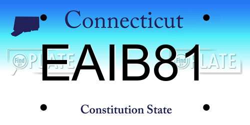 EAIB81 Connecticut License Plate