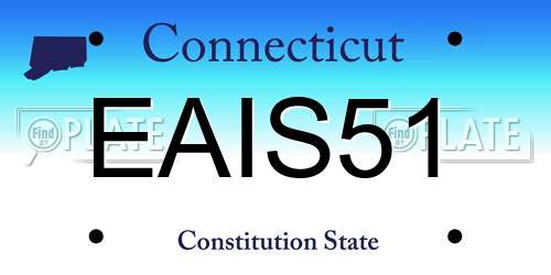 EAIS51 Connecticut License Plate