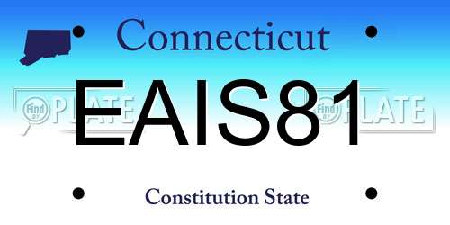 EAIS81 Connecticut License Plate