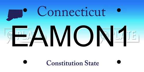 EAMON1 Connecticut License Plate