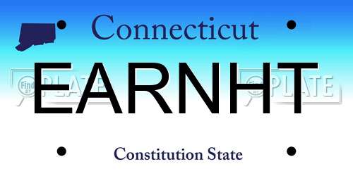 EARNHT Connecticut License Plate