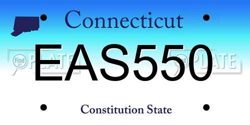 EAS550 Connecticut License Plate