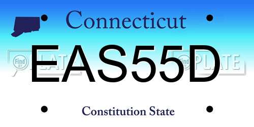 EAS55D Connecticut License Plate