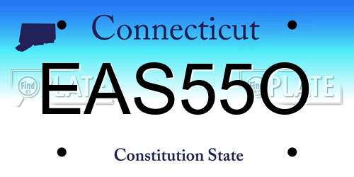 EAS55O Connecticut License Plate