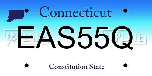EAS55Q Connecticut License Plate