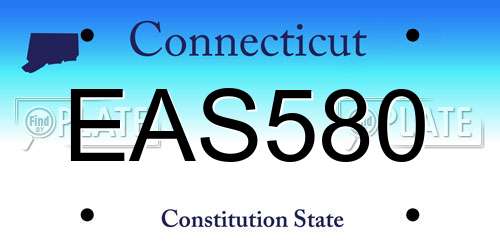 EAS580 Connecticut License Plate