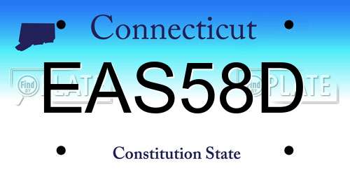 EAS58D Connecticut License Plate