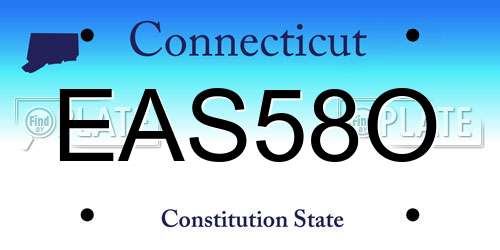 EAS58O Connecticut License Plate