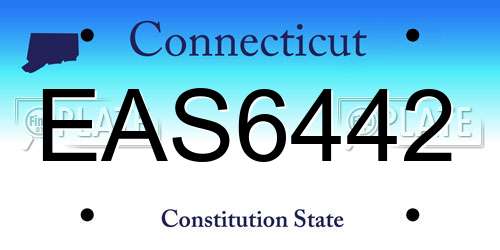 EAS6442 Connecticut License Plate