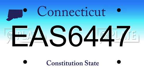 EAS6447 Connecticut License Plate