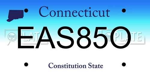 EAS85O Connecticut License Plate