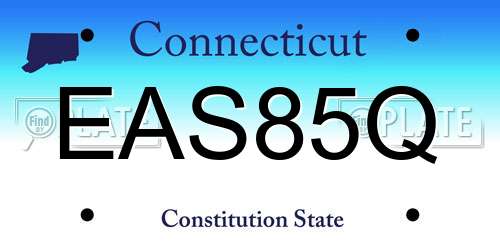 EAS85Q Connecticut License Plate