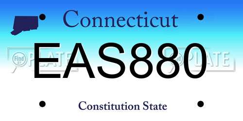 EAS880 Connecticut License Plate