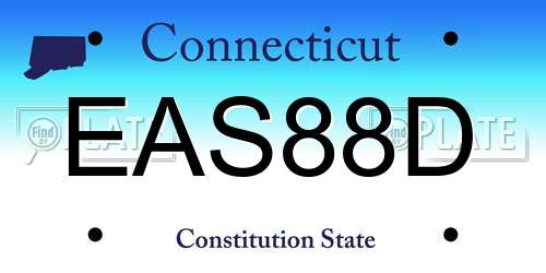 EAS88D Connecticut License Plate