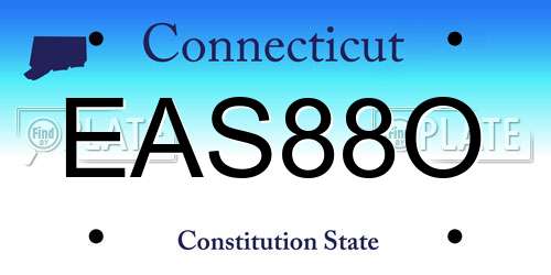 EAS88O Connecticut License Plate