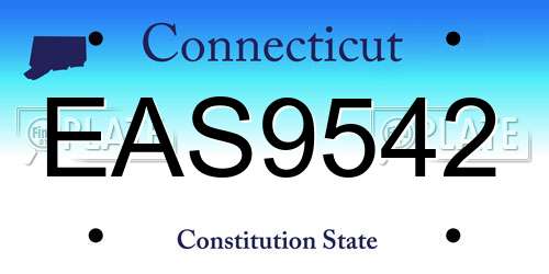 EAS9542 Connecticut License Plate