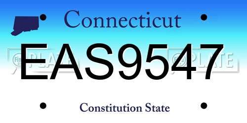 EAS9547 Connecticut License Plate