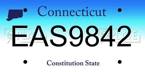 EAS9842 Connecticut License Plate