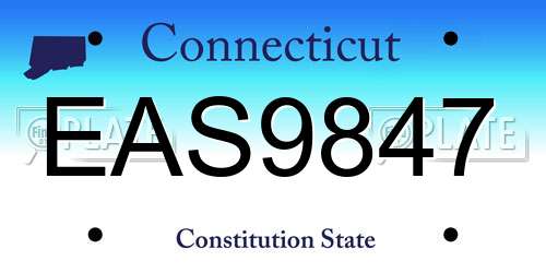 EAS9847 Connecticut License Plate