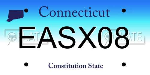 EASX08 Connecticut License Plate