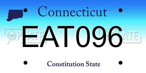EAT096 Connecticut License Plate