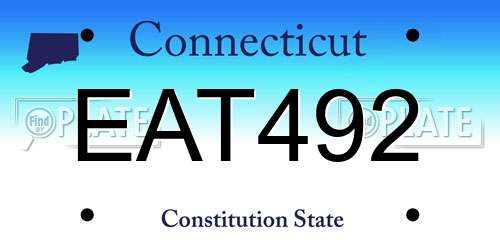 EAT492 Connecticut License Plate