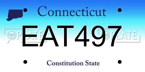 EAT497 Connecticut License Plate