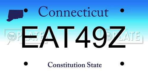 EAT49Z Connecticut License Plate