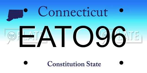 EATO96 Connecticut License Plate