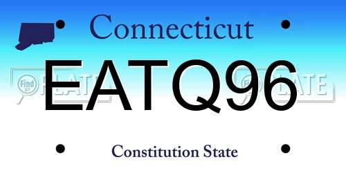 EATQ96 Connecticut License Plate