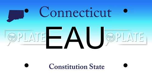 EAU Connecticut License Plate
