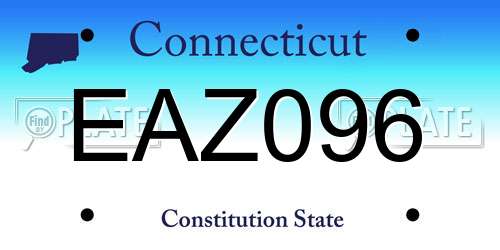 EAZ096 Connecticut License Plate