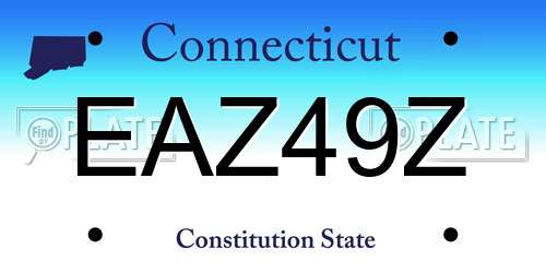 EAZ49Z Connecticut License Plate