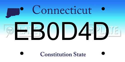 EB0D4D Connecticut License Plate