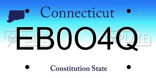 EB0O4Q Connecticut License Plate