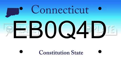 EB0Q4D Connecticut License Plate