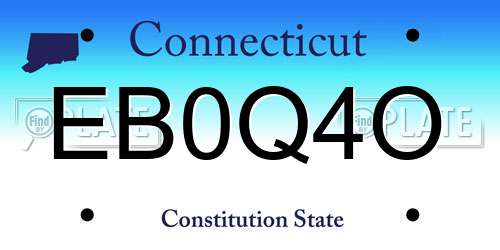 EB0Q4O Connecticut License Plate