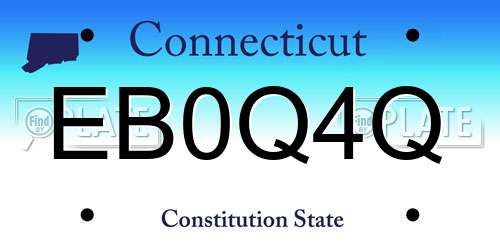 EB0Q4Q Connecticut License Plate