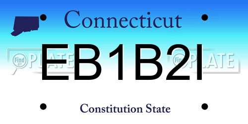 EB1B2I Connecticut License Plate